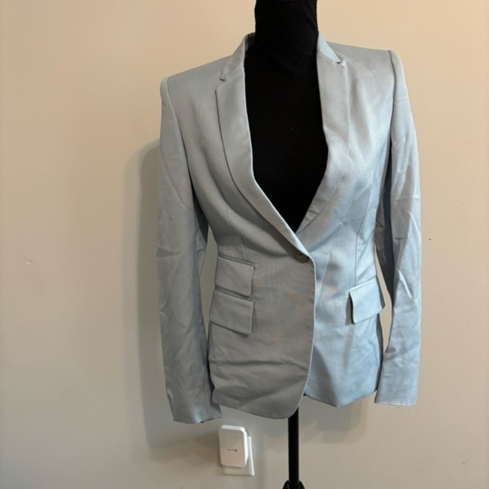 STELLA MCCARTNEY Single-breasted Blazer Jacket In Light Blue Rayon Size 38 - Picture 1 of 10